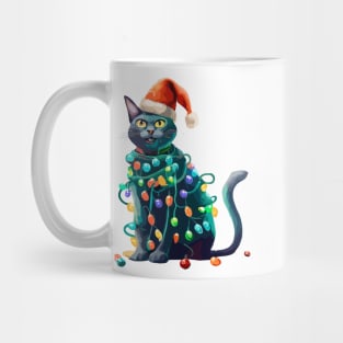 Christmas Lights Cat Merry Catmas Mug